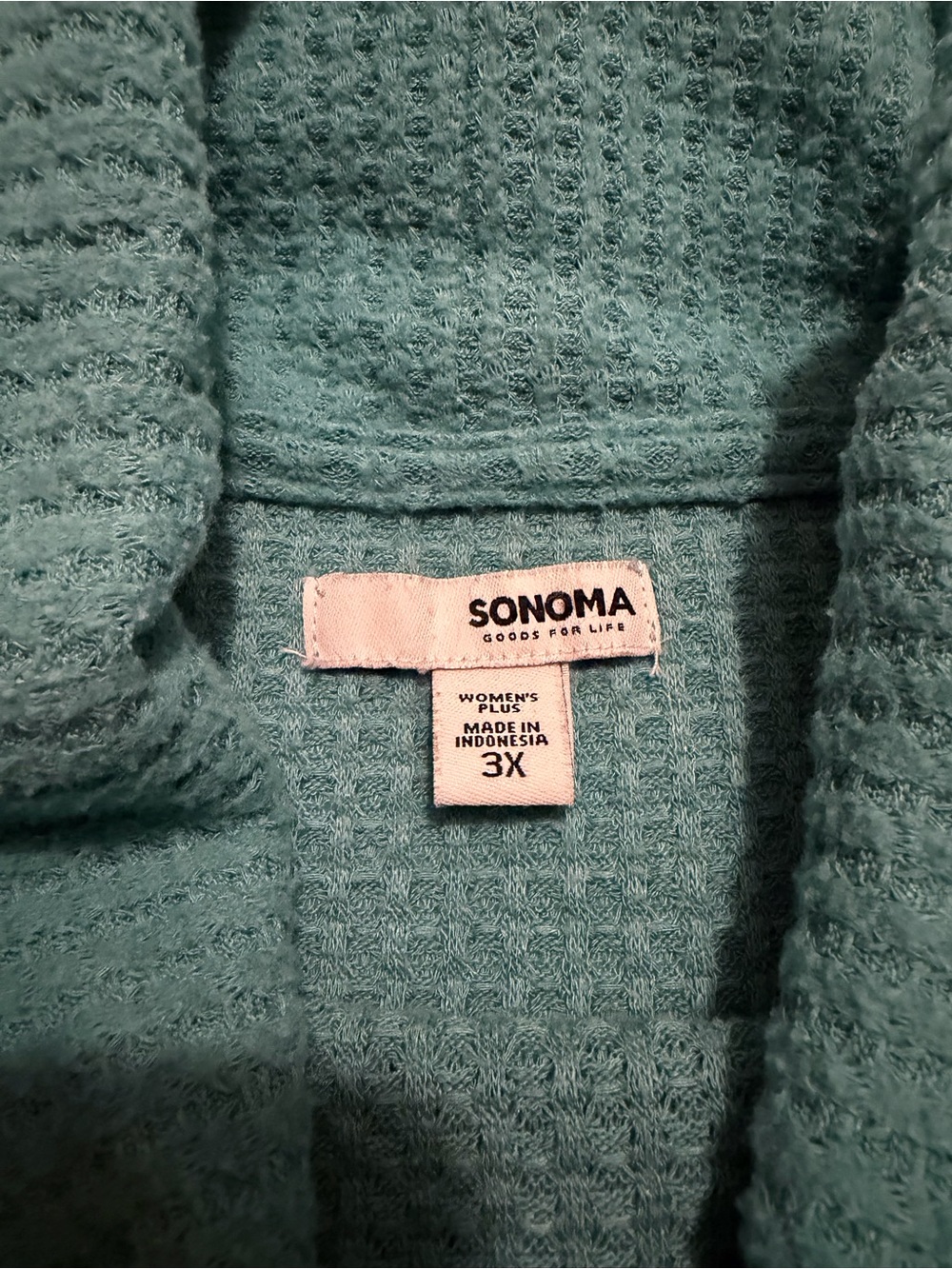 Sonoma Teal Waffle Knit sweater